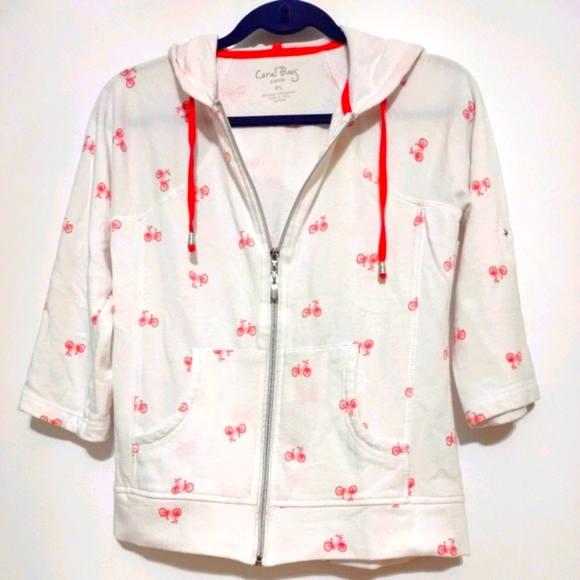 Coral Bay Ladies Zip Up Petite Hoodie White - Picture 1 of 14